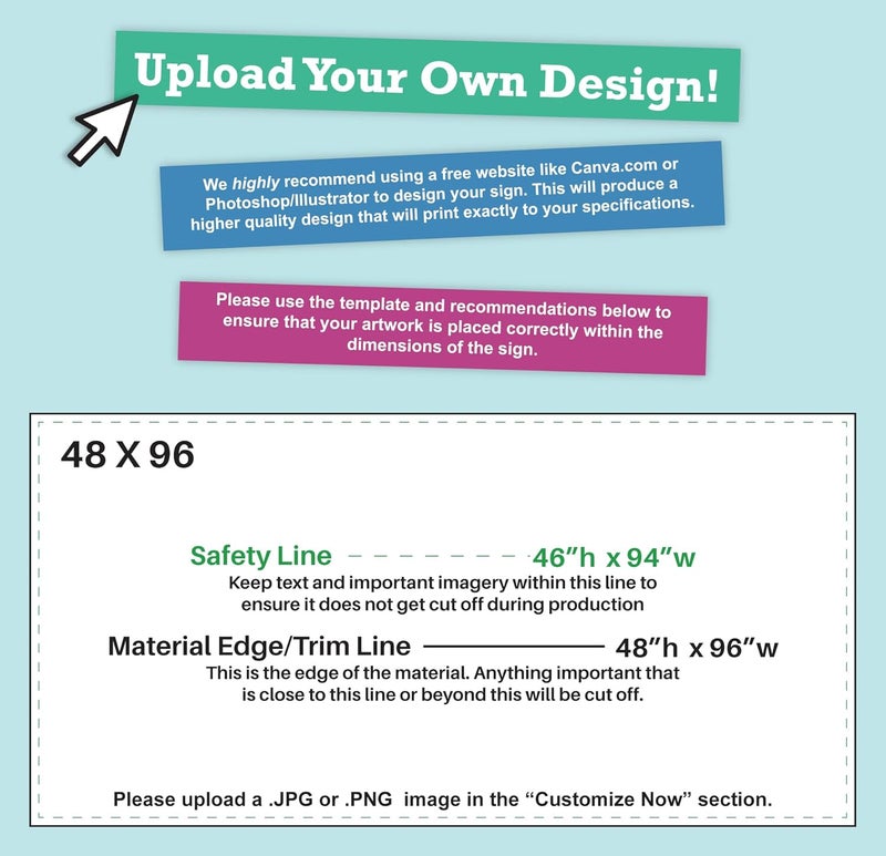 CustomForMe Personalized Vinyl Banner – Vinyl Printed Customizable Banner for Indoor and Outdoor Use (4'x8') - Image 3